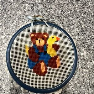 Small Decorative Bear and Duck Cross-Stitch